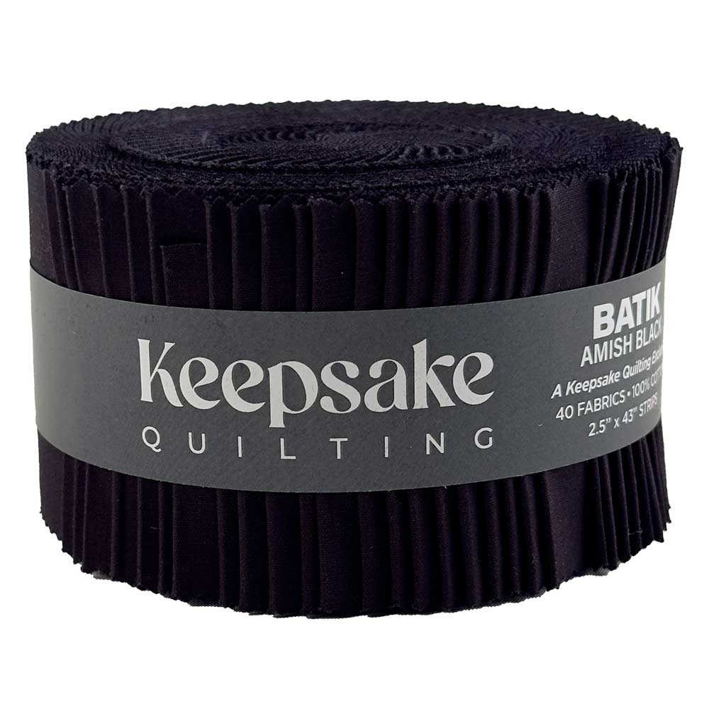 Keepsake Quilting's Exquisite Batik Amish Black 2-1/2 Strips - 40 Pieces