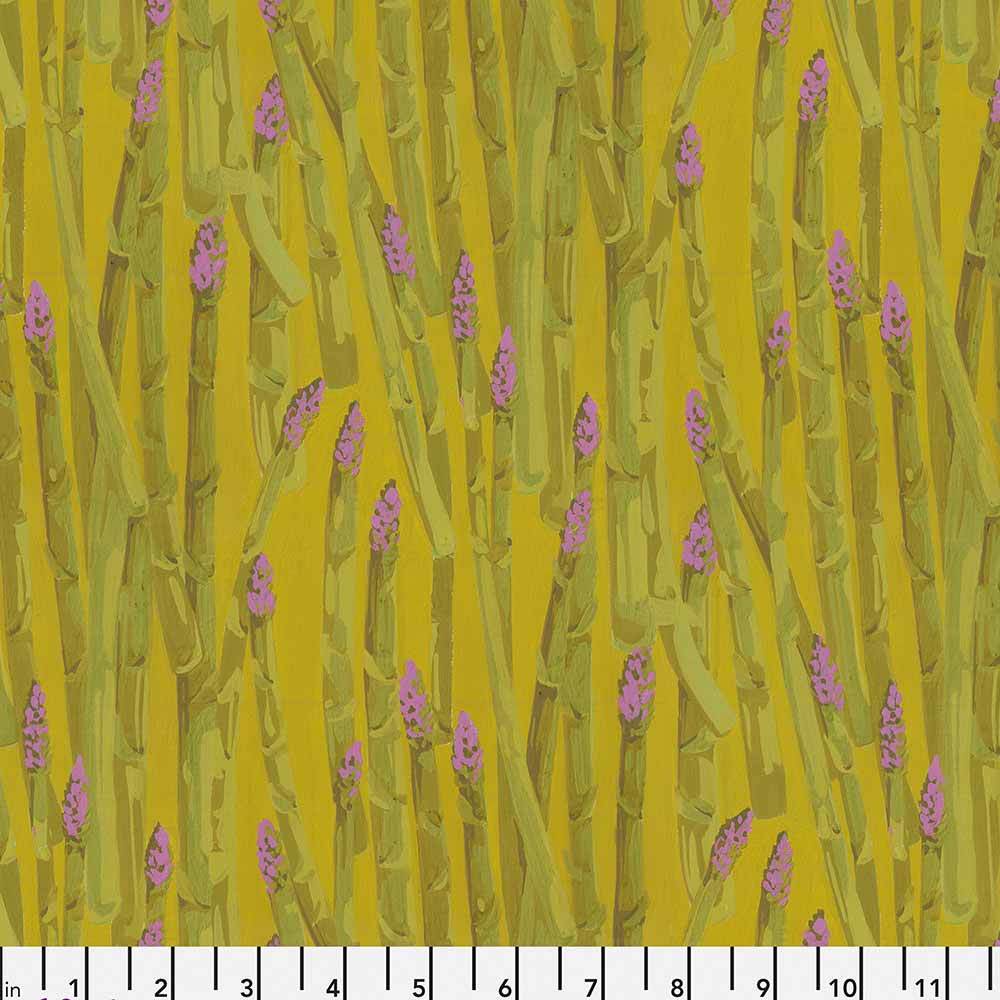 FreeSpirit Garden Martha Negley Asparagus Stripe Gold Yardage - Bring Nature's Charm to Your Sewing!