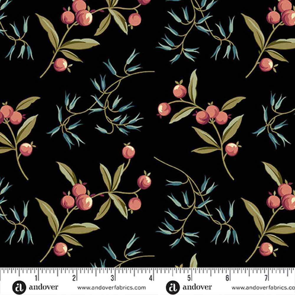 Andover Fabrics - Stunning Dahlia by Laundry Basket Quilts in Coralberry Dusk - Per Yard