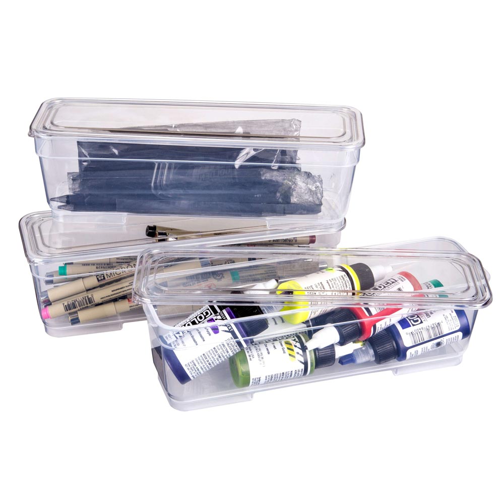 4-Pack Long XL Storage Bins with Lids