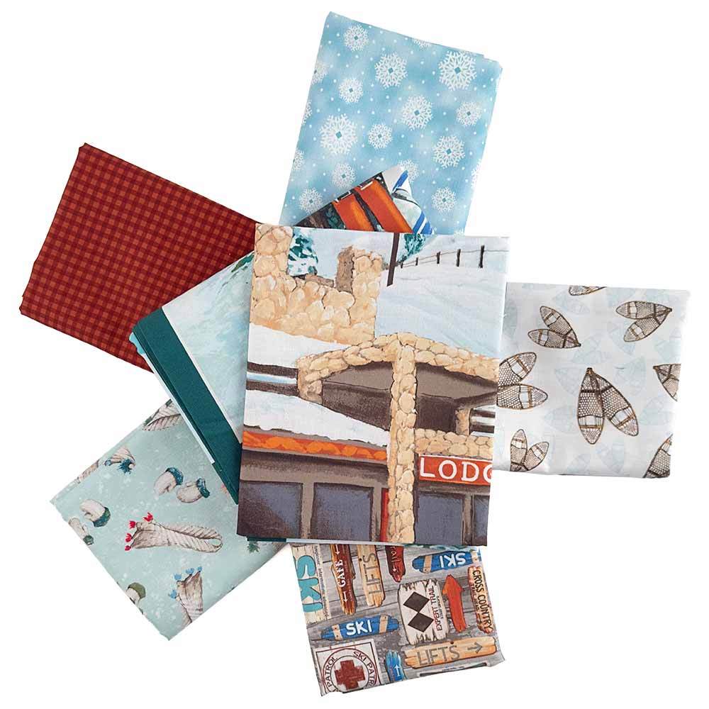 Slope Side - 5 Piece - 1/2 Yard Bundle with 2 FREE Panels: Create Your Ski-Style Quilt Now!