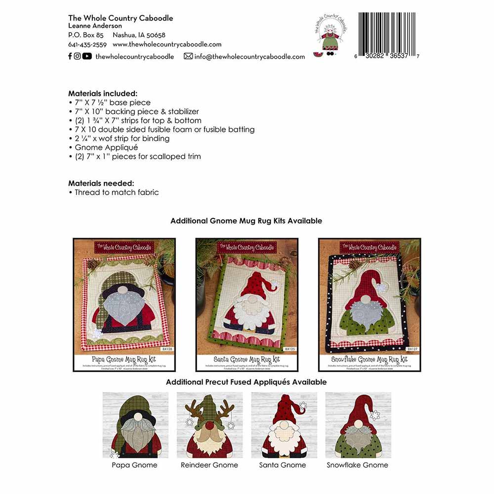 Charming Reindeer Gnome Mug Rug Kit - Perfect for Sewing Enthusiasts
