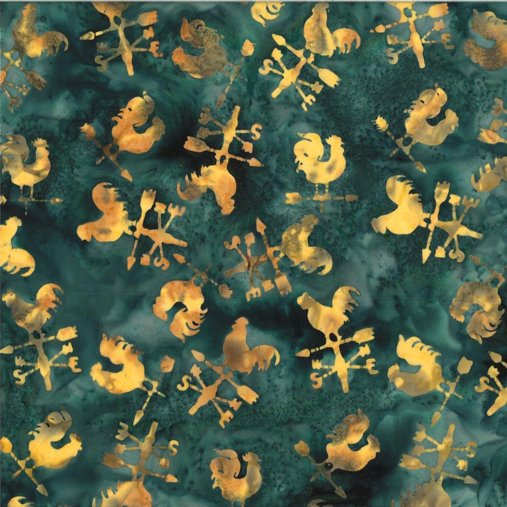 Hoffman Fabrics - Bali Batik Collection - Stunning Rooster Print Fabric by the Yard