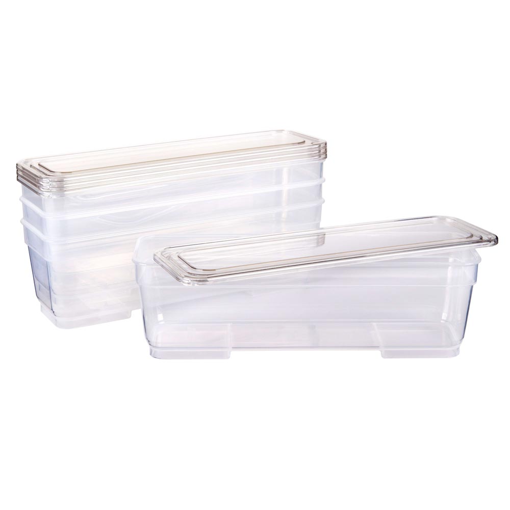 4-Pack Long XL Storage Bins with Lids