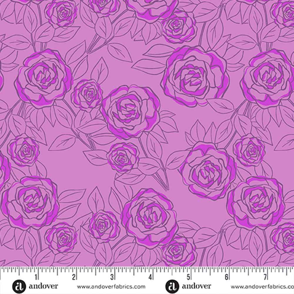 Andover Fabrics - Color Me Pretty by Stephanie Organes - Rose Bloom Orchid Yardage - A Must-Have!