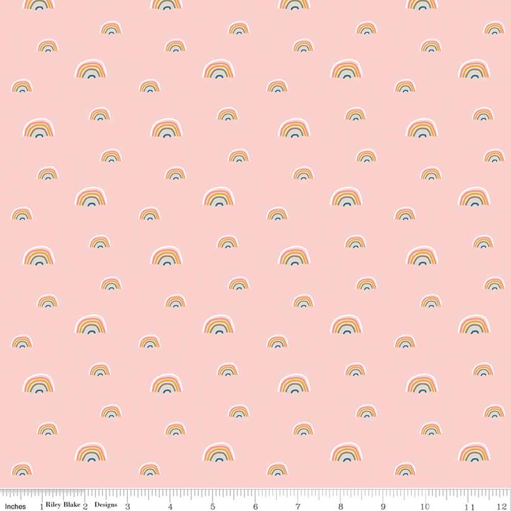 Riley Blake's Designer Flannel - 'Make A Pretty Life' by Jodi Sanford - Rainbows Blush Yardage - Create Beautiful Crafts Now!