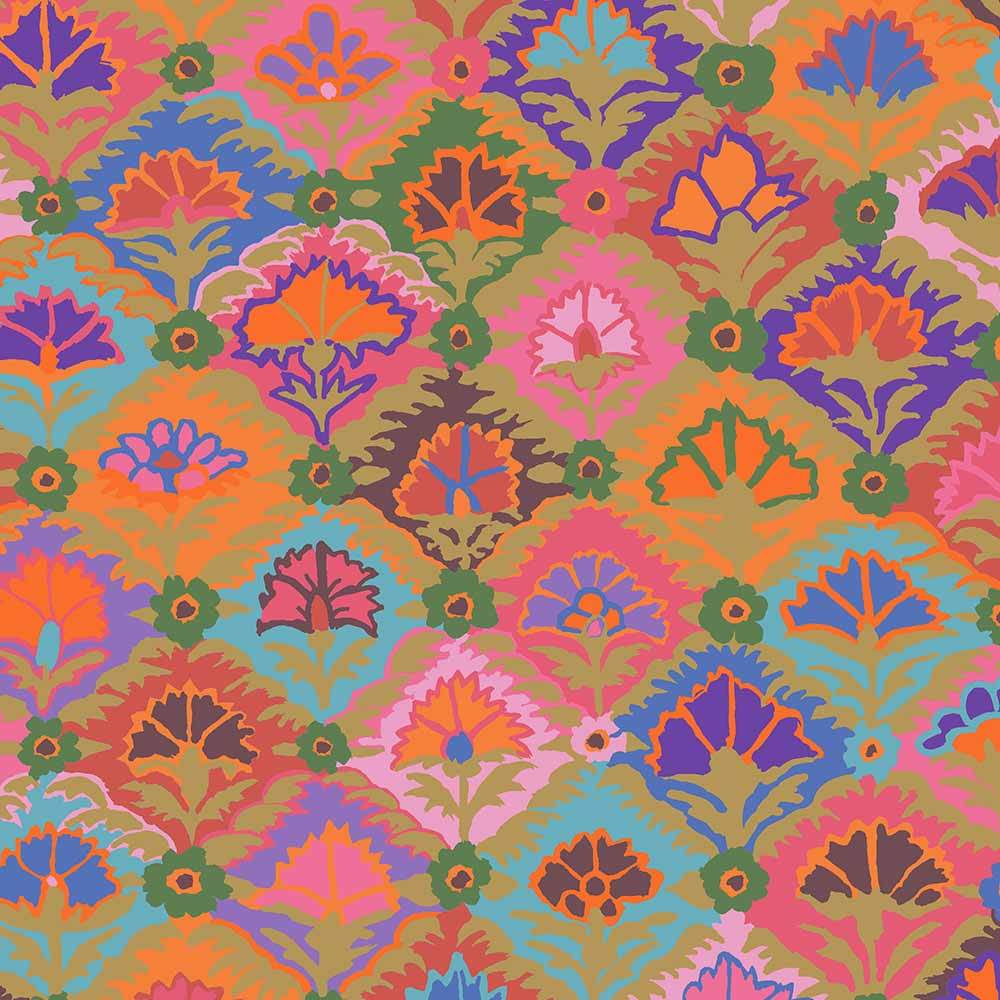 FreeSpirit - Kaffe Fassett's Step Flower in Khaki - Yardage Fabric from Kaffe Fassett Collective