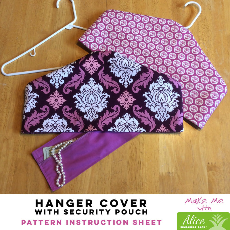 Alice Pineapple Pack Pattern Hanger Cover with Secure Pouch - Protect Your Clothes & Valuables!