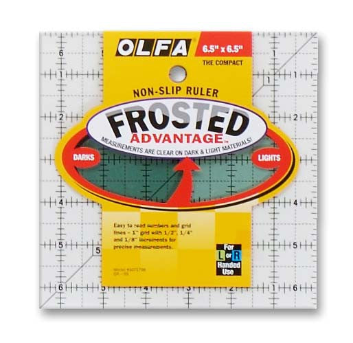Frosted Acrylic OLFA Square Ruler 6-1/2 x 6-1/2 - The Compact Precision Tool