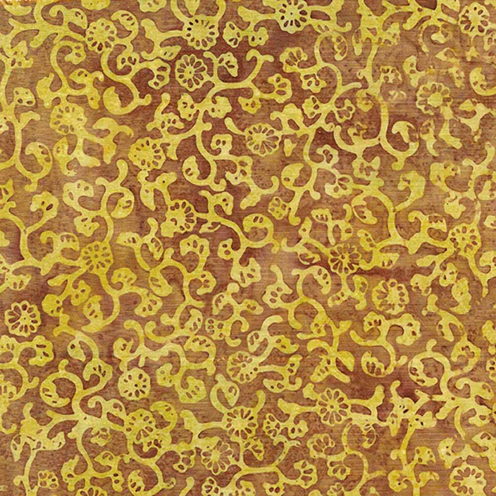 Island Batiks Mini Floral Gold Ochre Yardage - Create Your Dream Projects!