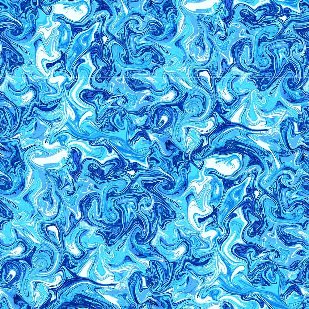 Henry Glass Blue Prints Fabric - Color Principle Marble Texture in Blue (By the Yard)