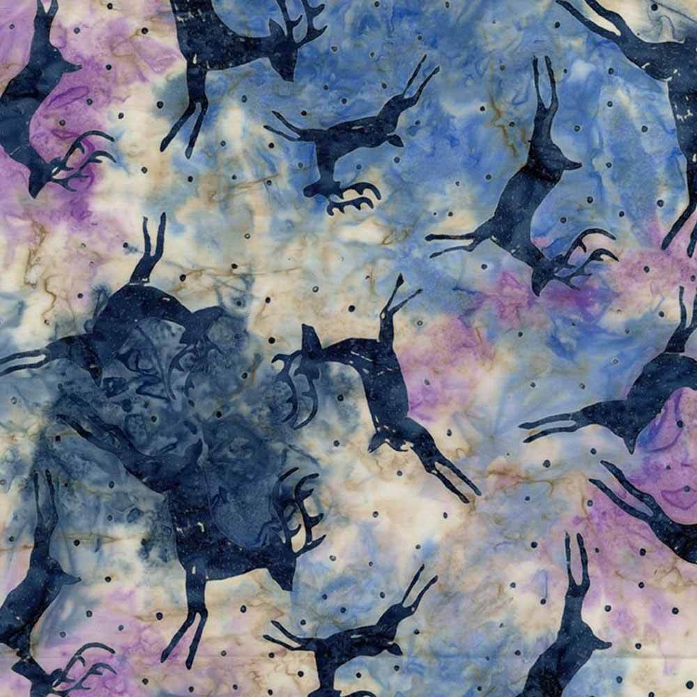 Timeless Treasures Tonga Batiks - Enchanting Blue and Purple Sleigh Yardage