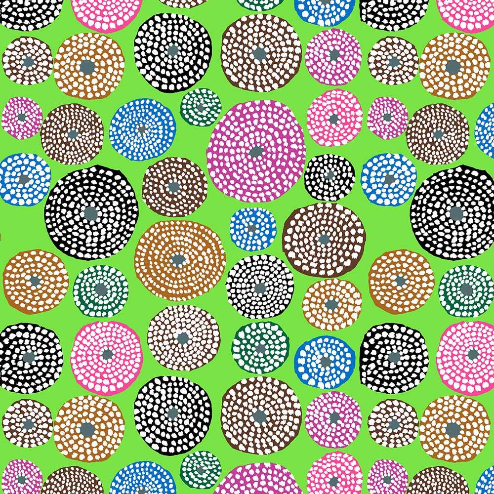 FreeSpirit - Kaffe Fassett Collective Lime Disks Fabric Yardage: A Colorful Creative Delight!