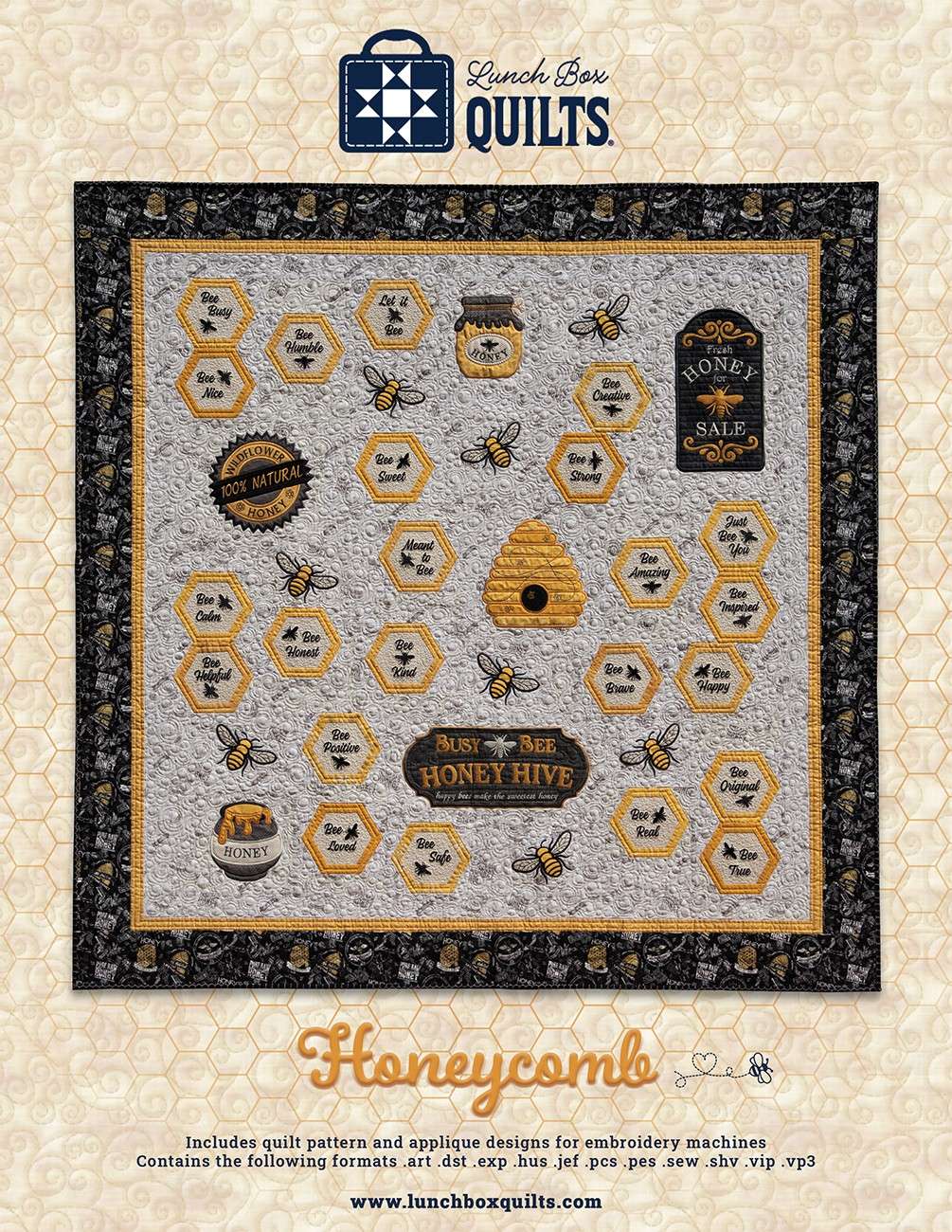 Sweet Honeycomb Machine Embroidery Quilt Pattern: Get Code & CD Now!