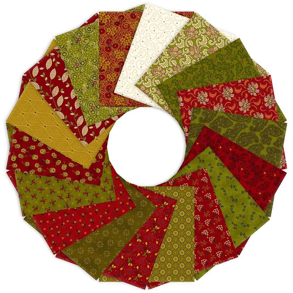 Home for the Holly Days - Bauble & Balsam by Kim Diehl - 18 Piece Fat Quarter Fabric Pack