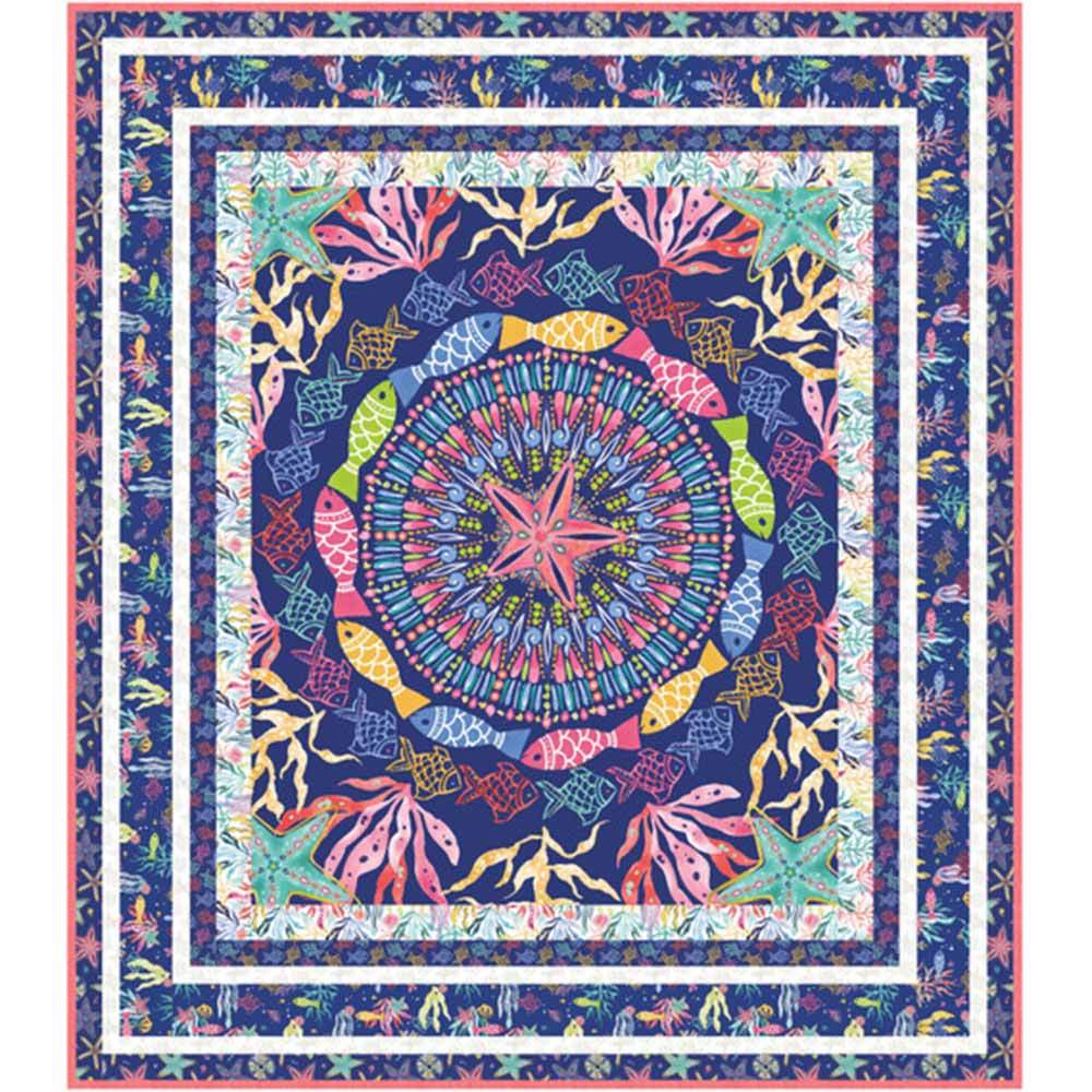 Dive into 'Under the Surf' - Along the Coast Quilting Kit by Junebug, Digitally Printed!