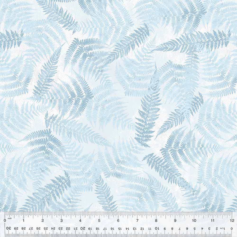 Windham Fabrics - Stunning Botanical Blues by Whistler Studios - Fern Leaves in Celeste - Yardage