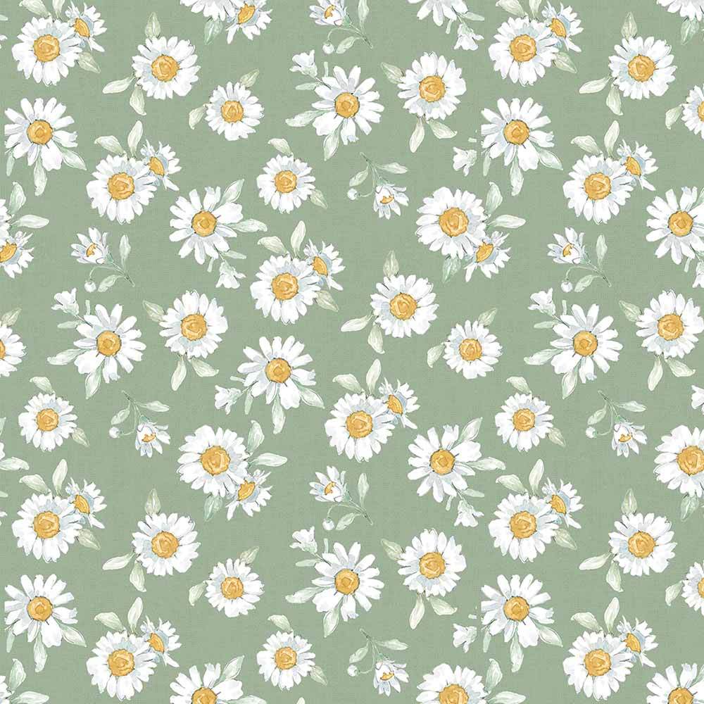 Wilmington Prints - Daisy Days by Beth Grove - Enchanting Green Daisy Yardage