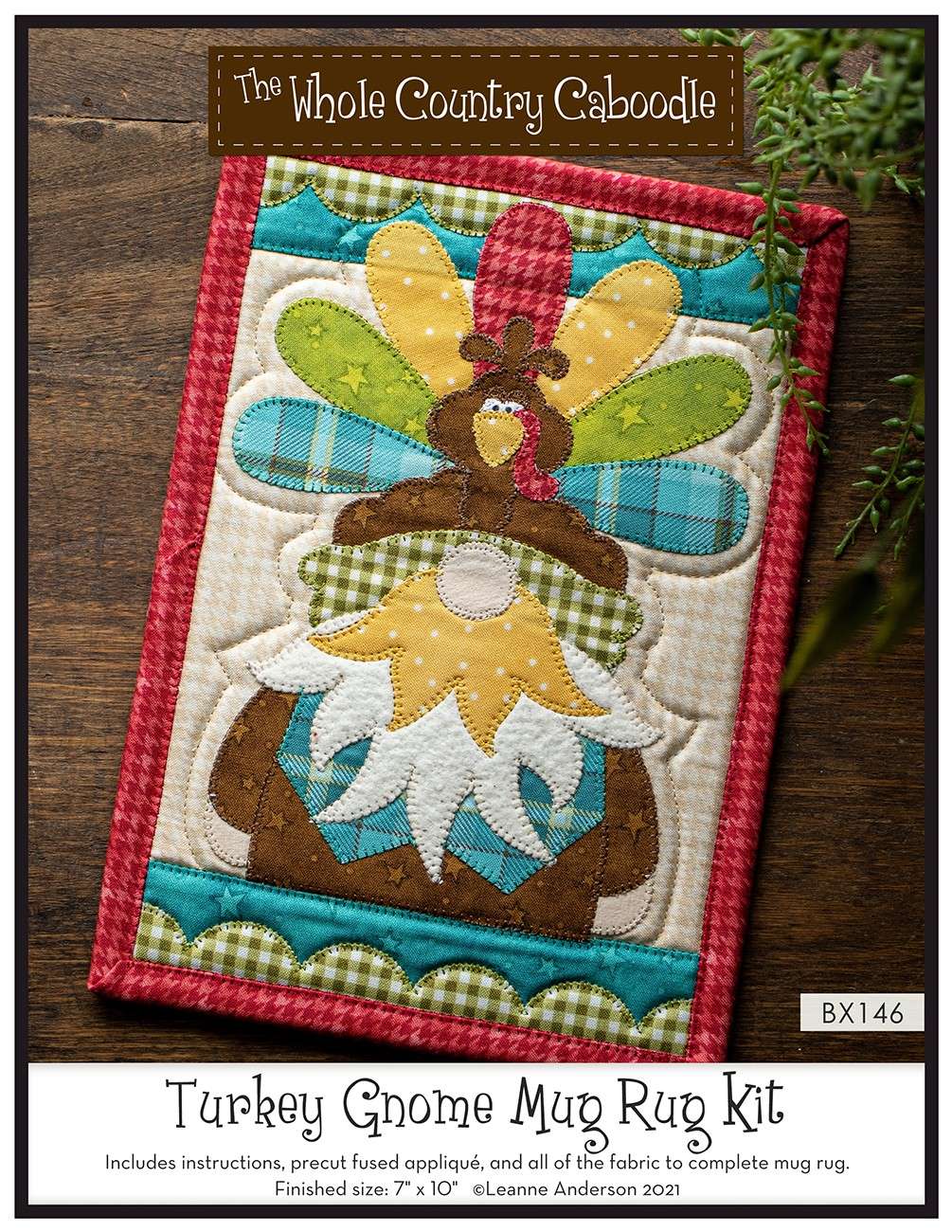 Charming Turkey Gnome Mug Rug DIY Kit