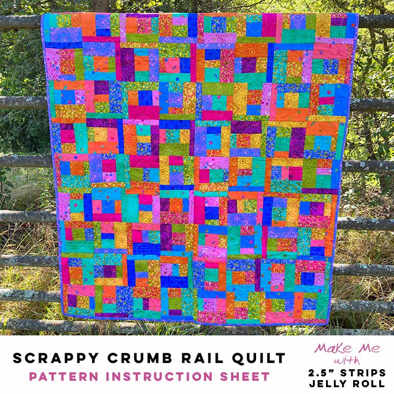 Scrappy Crumb Rail Quilt: An Exciting 2.5 Strips/Jelly Roll Pattern