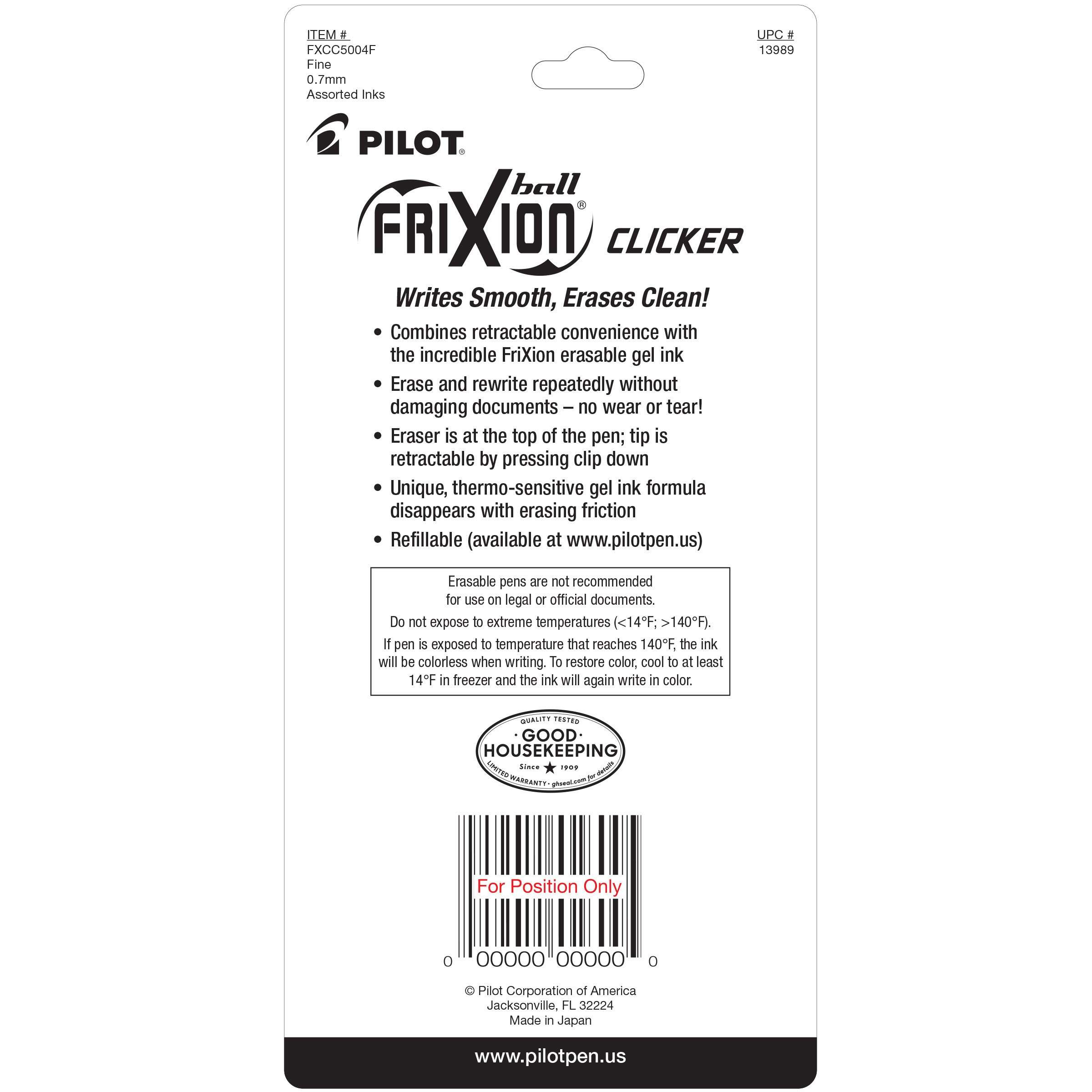 Frixion Clicker Assortment 5-Pack: Erasable Pen Magic!