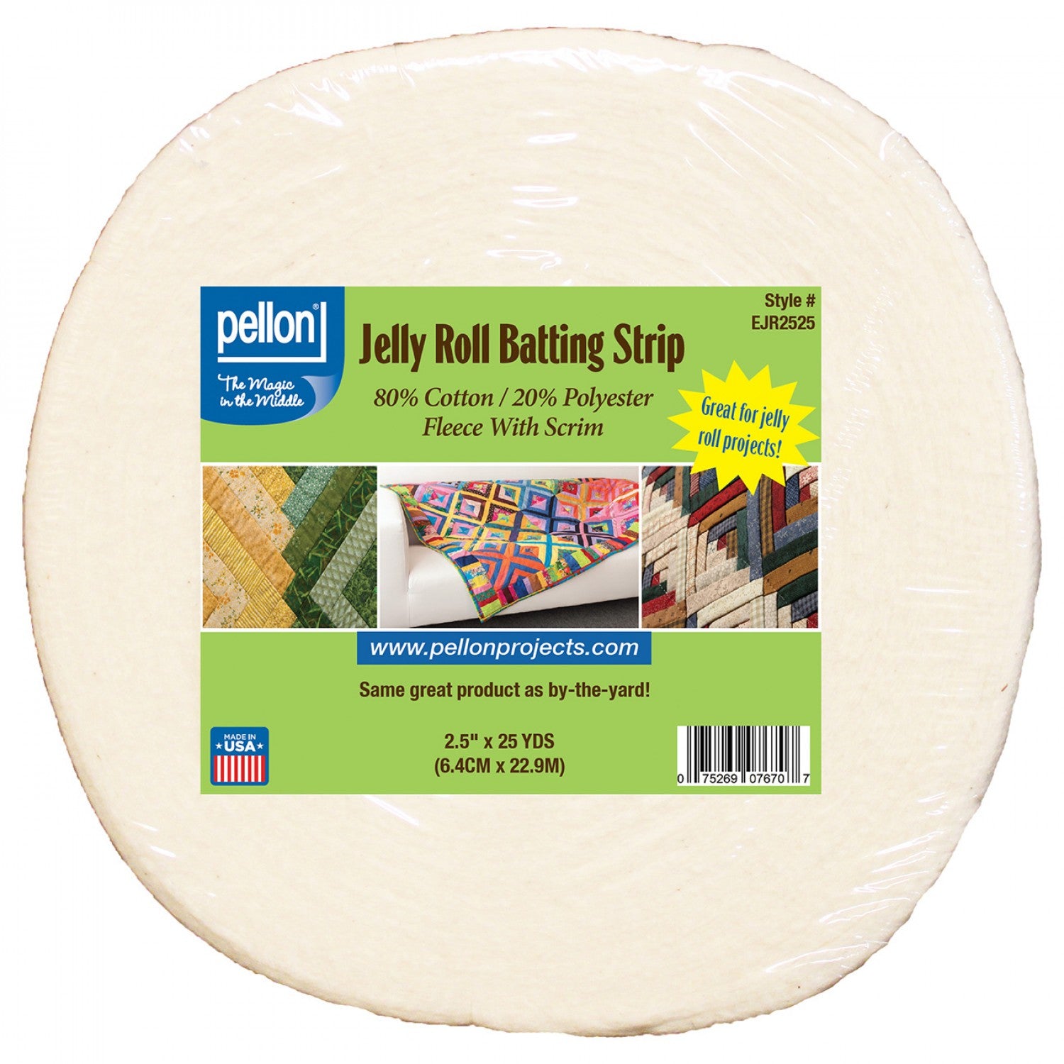 Irresistible 80/20 Cotton/Polyester Batting with Scrim Jelly Roll Strip (2.5in x 25 yds)