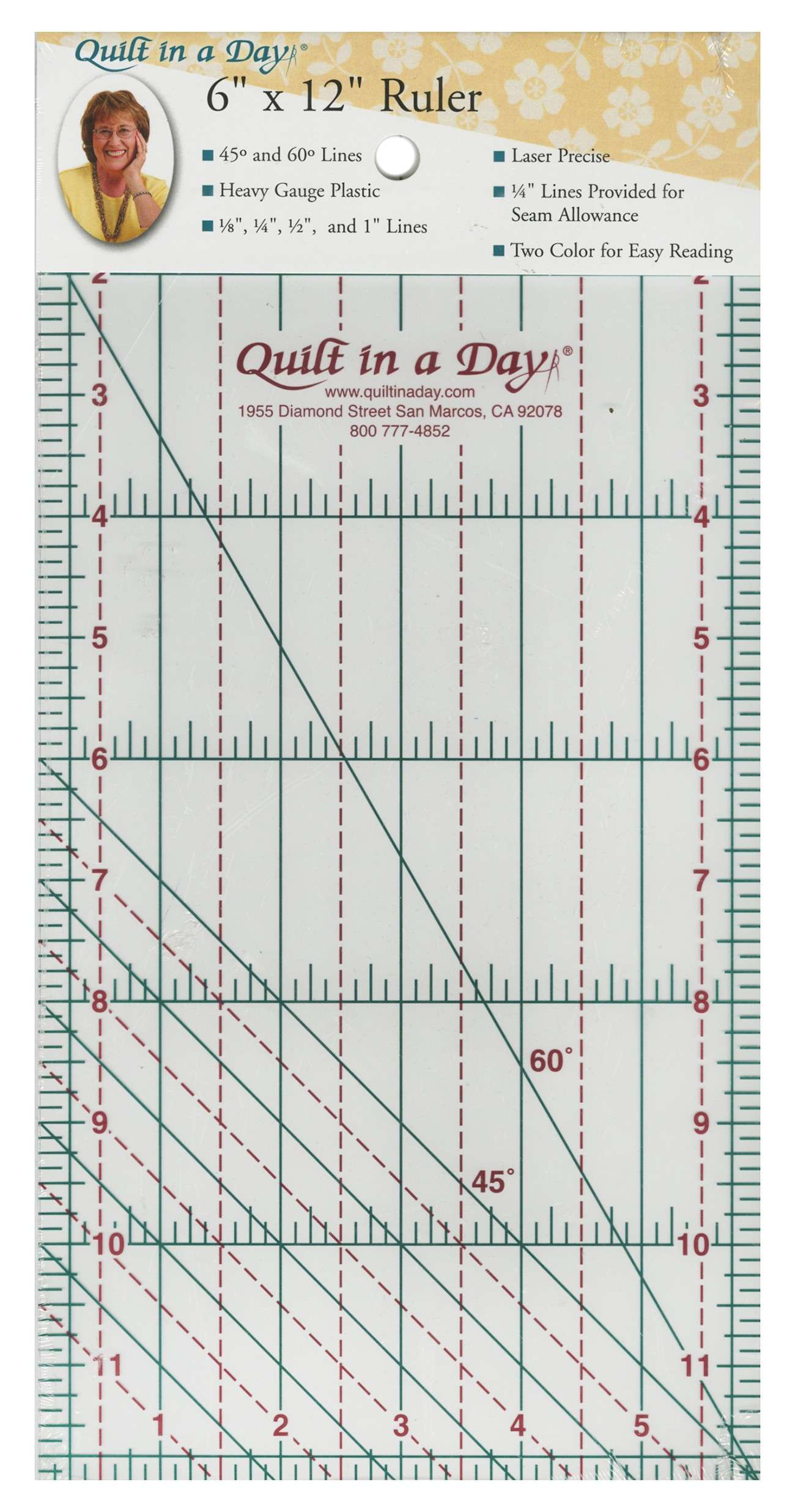Quilt In A Day 6in x 12in Laser-Precise Acrylic Ruler