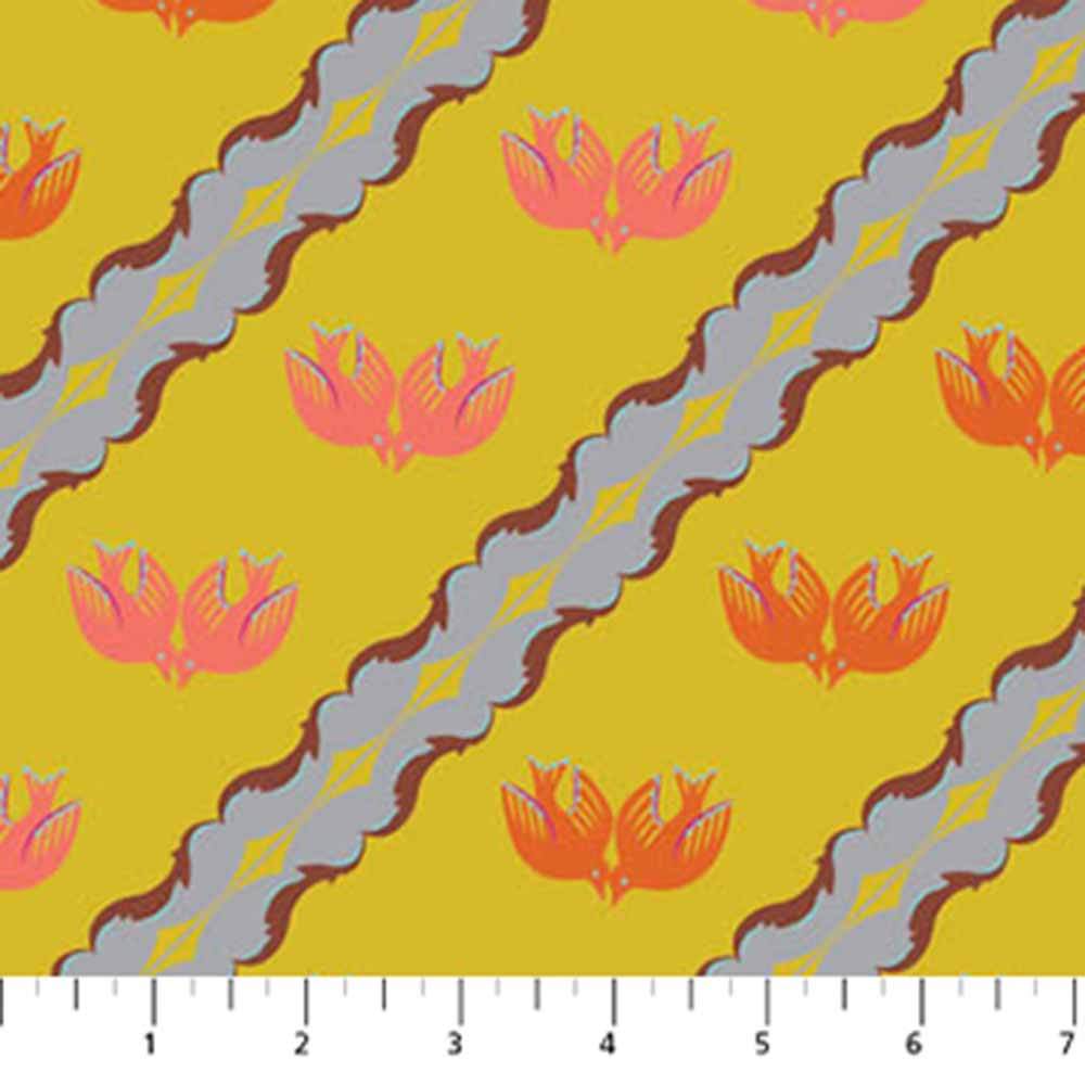 Figo Trade Winds by Kathy Doughty - Gold Dove Print Fabric by the Yard