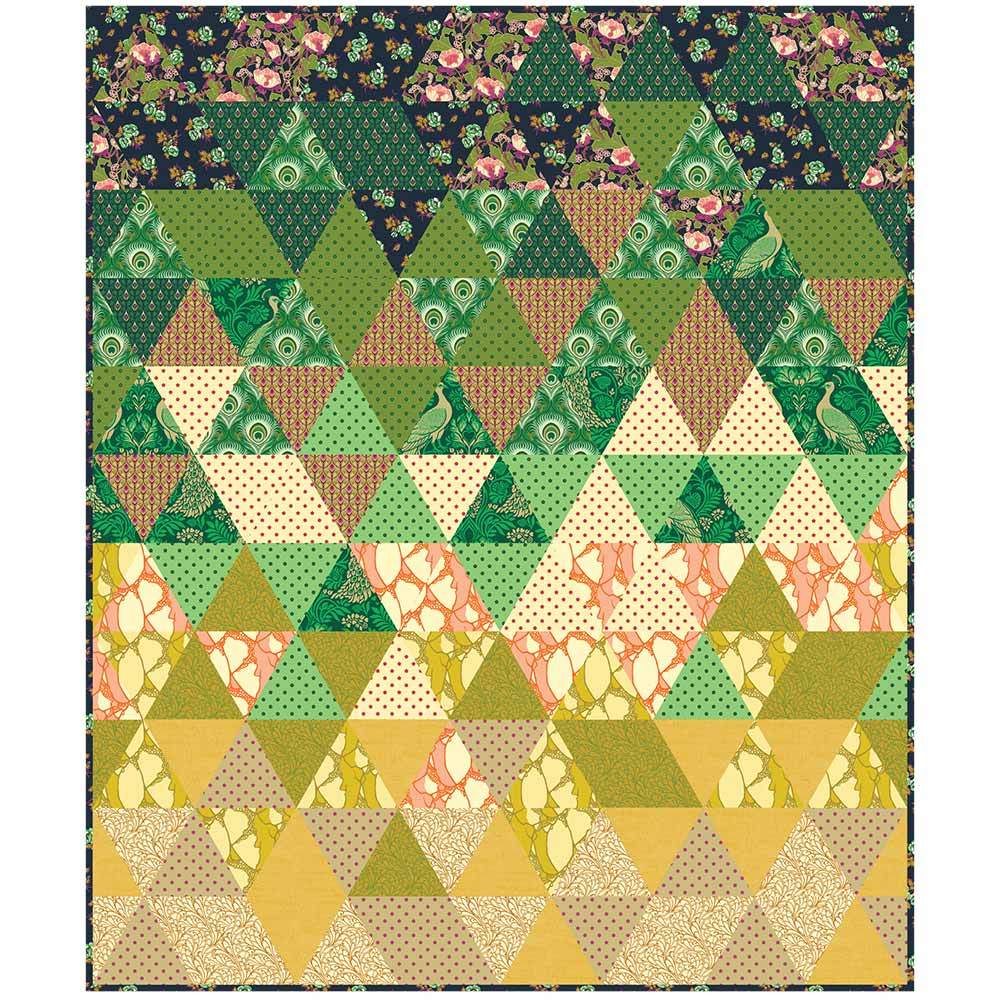 Stunning Peacock Triangle Fade Quilt Kit - Dive into Colorful Creation!