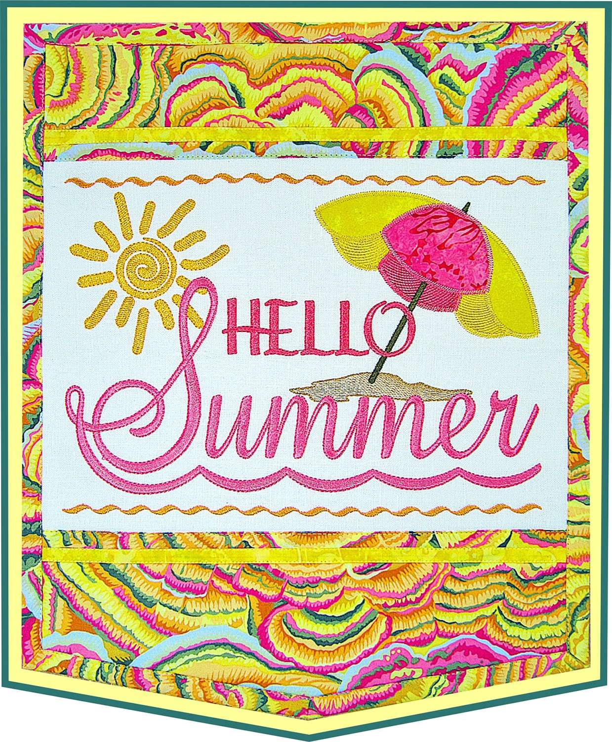 Janine Babich's Hello Summer Wall Hanging Embroidery: A Sunny Summer Decor!