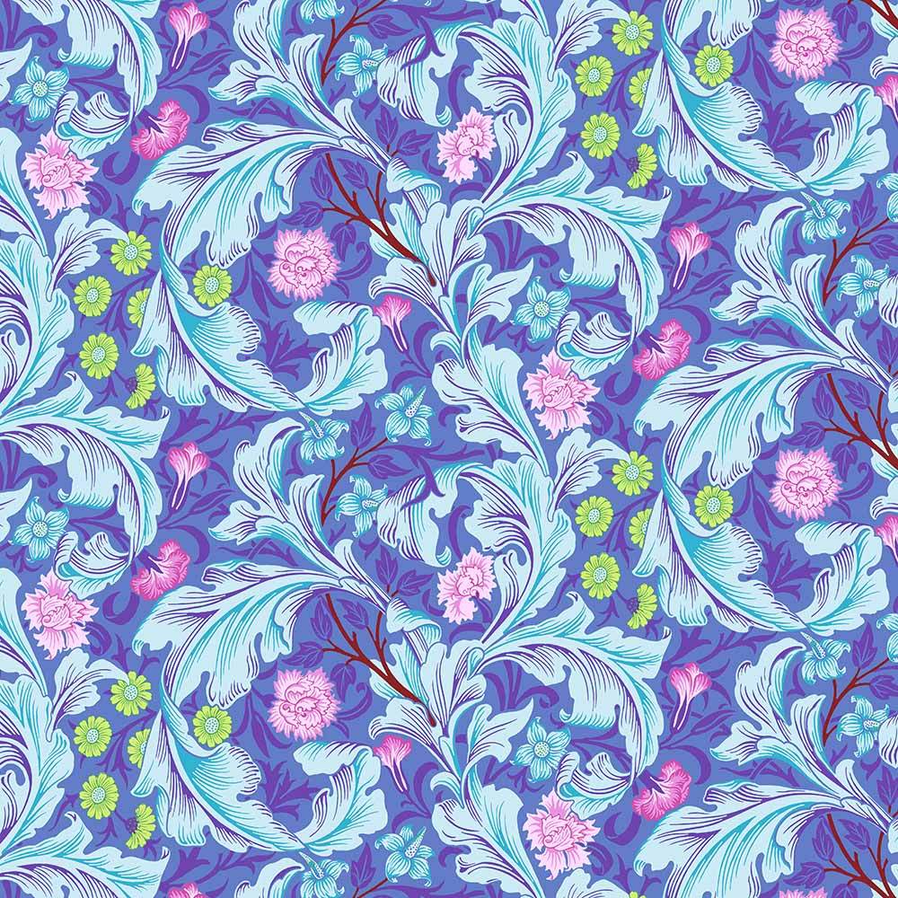 FreeSpirit - Kaffe Fassett x The Original Morris & Co. Collection - Leicester - Cobalt - 108 Wide Backing Fabric: A Colorful Yardage Delight!