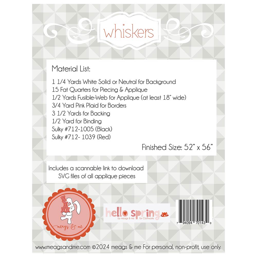 Whiskers Pattern - A Must - Have for Cat Lovers