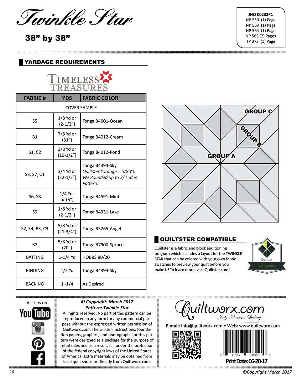 Enchanting Twinkle Star Pattern by Judy and Brad Niemeyer