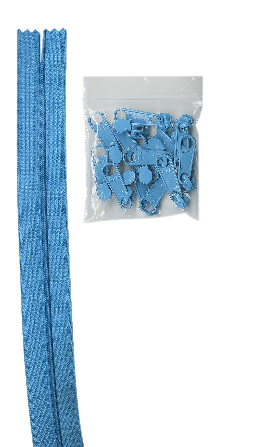 Gorgeous 4-Yard 16mm #4.5 Zipper Chain with 16 Extra-Large Parrot Bl Coordinated Pulls