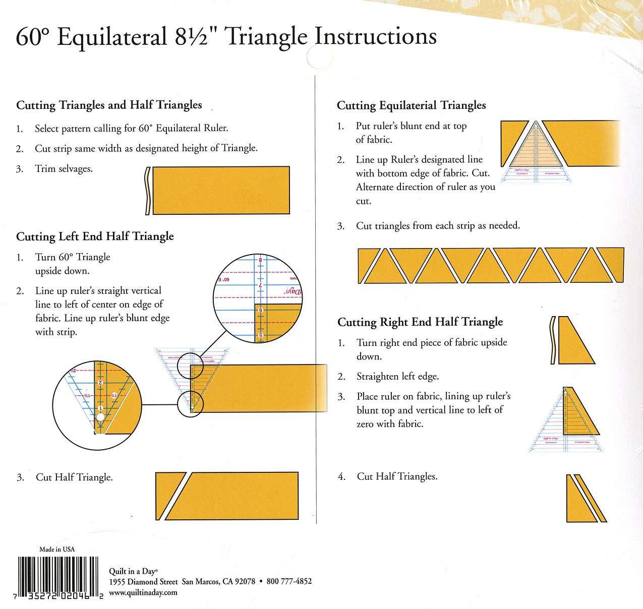 60 Degree Equilateral 8.5-Inch Laser-Precise Acrylic Triangle Ruler