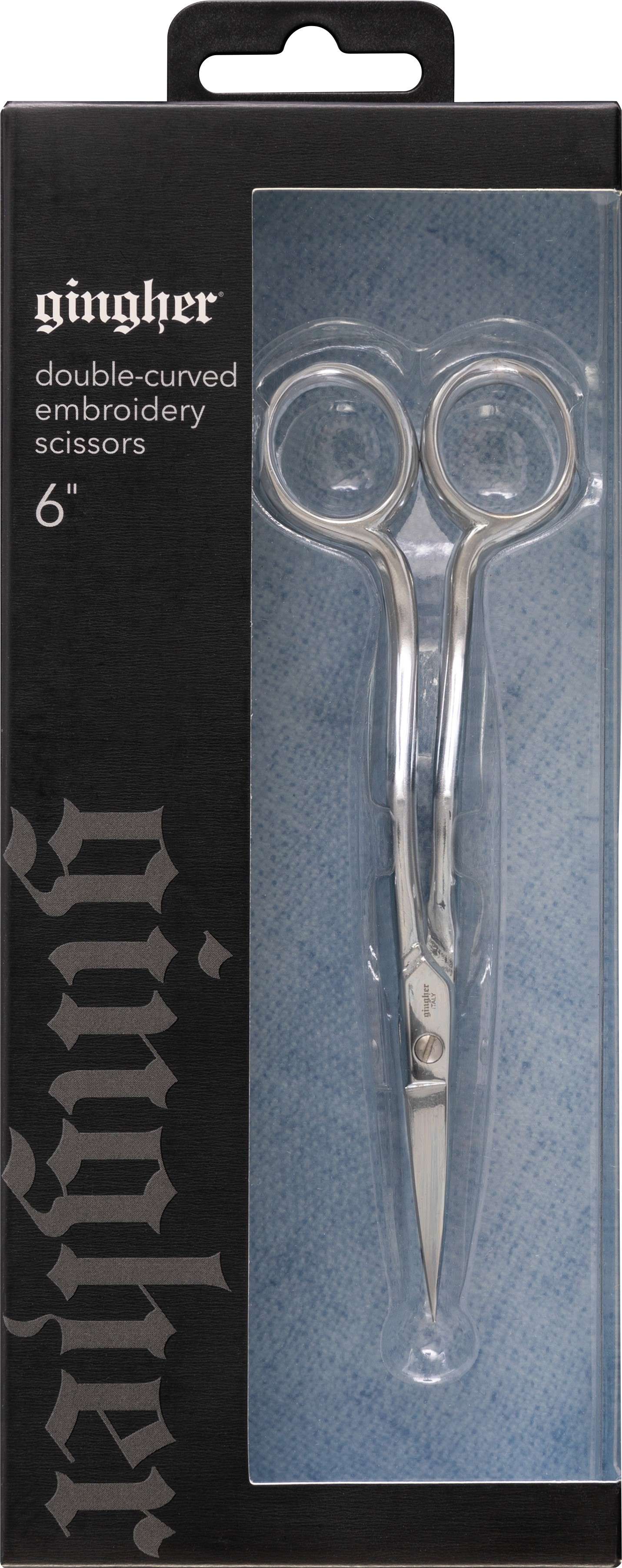 Gingher 6-inch Double Curved Embroidery Scissors - A Must-Have for Embroiderers!