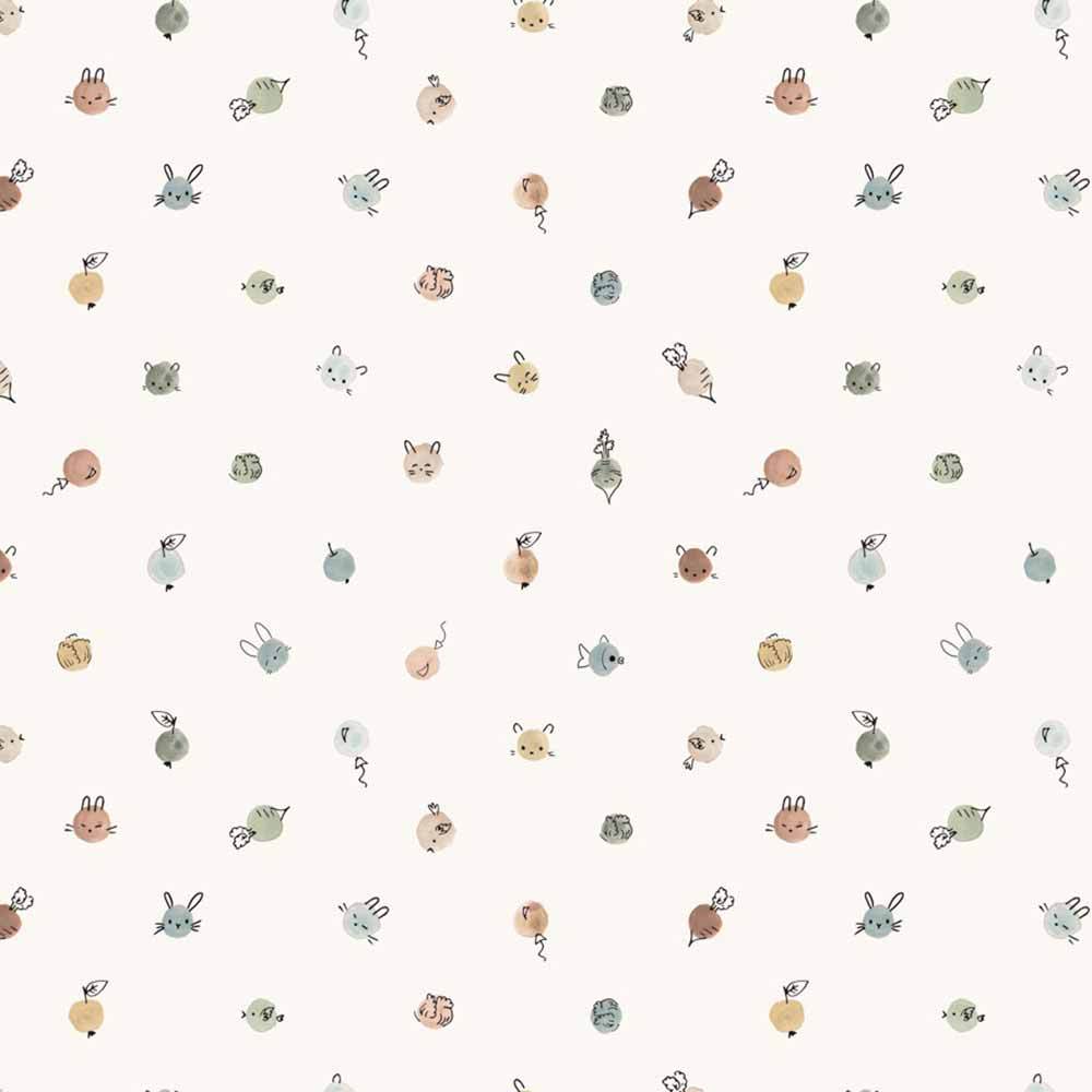 Figo's Enchanting Cotton-Tale Toss in White by Bernadett Urbanovics - Yardage