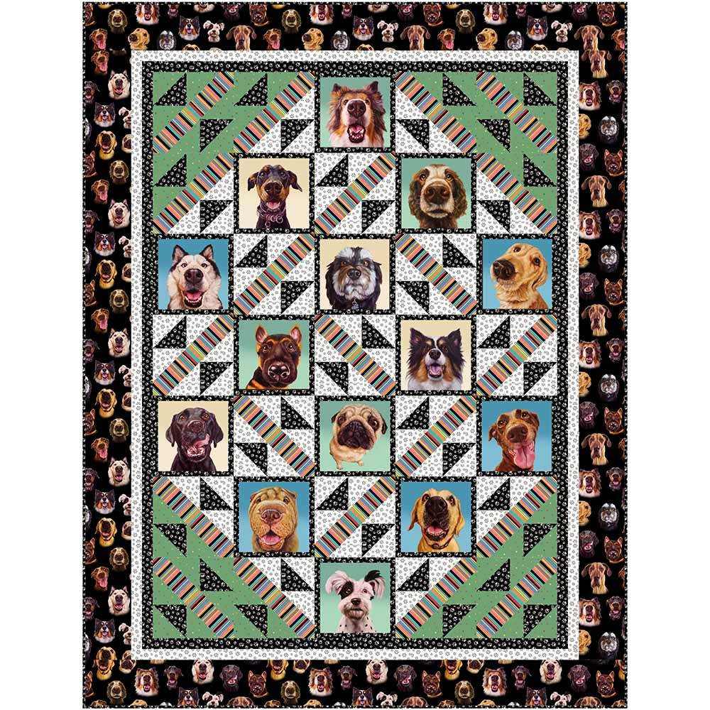 Slides & Steps - Follow Your Nose - Pine Tree Country Quilt Kit: Adorable Dog Face Design!