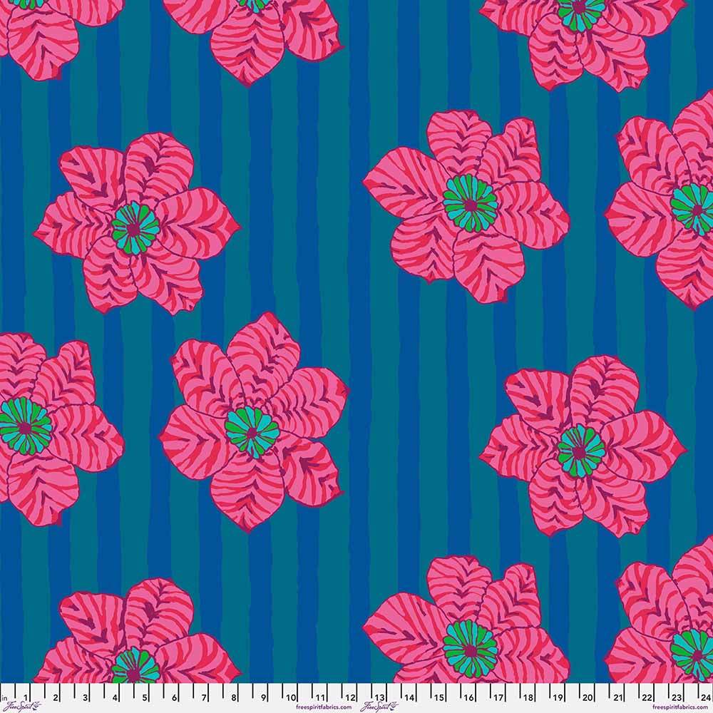 FreeSpirit - Brandon Mably's Zebra Lilly in Blue for the Kaffe Fassett Collective - Yardage
