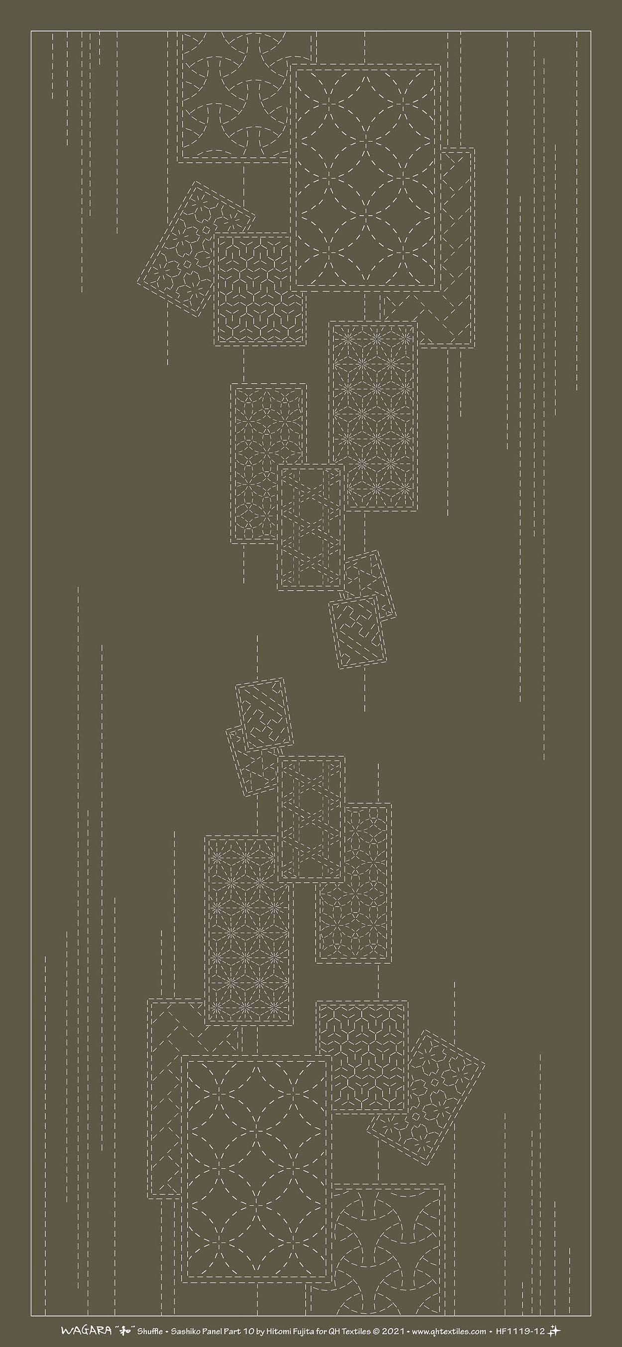Enchanting Wagara Sashiko Panel Part 10 Shuffle Slate