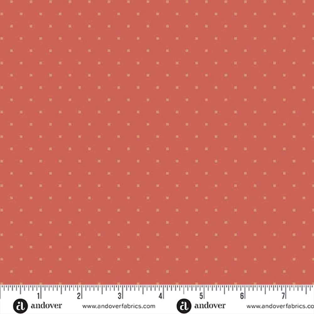Andover Fabrics - Dahlia by Laundry Basket Quilts - Manzanita Blood Orange Yardage: A Vintage-Inspired Delight!