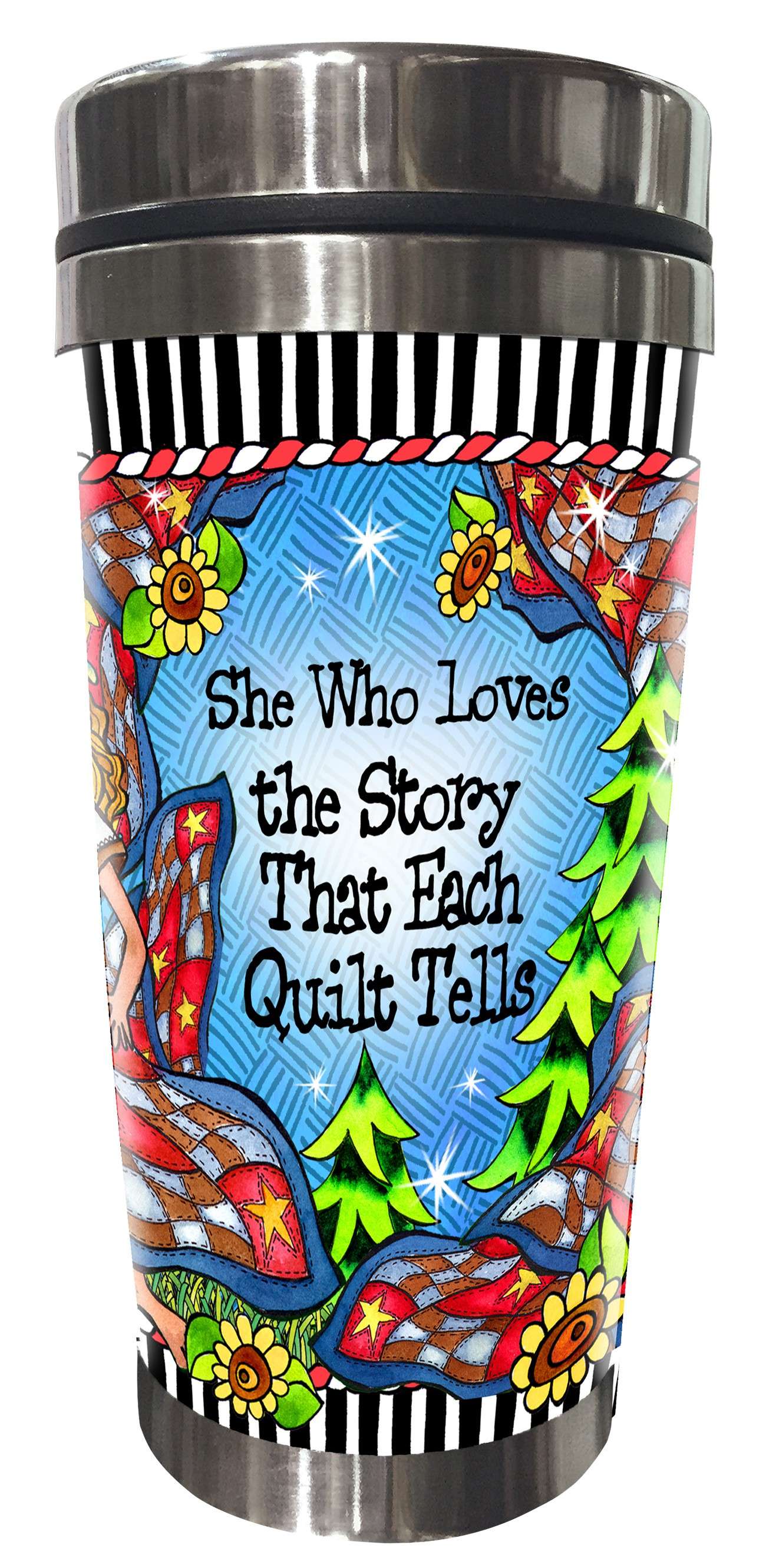 Quilt Story's Funky Stainless Steel Tumbler