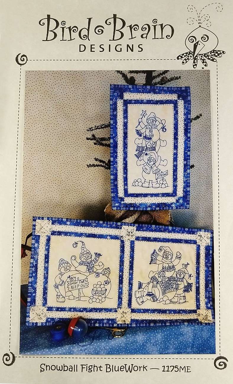 Bird Brain Designs' Snowball Fight Bluework Machine Embroidery - A Winter Wonderland Delight!
