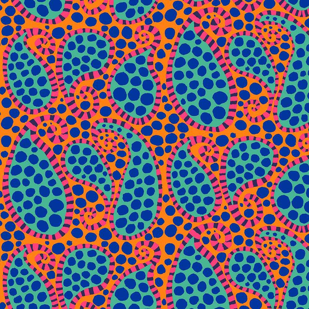 FreeSpirit - Brandon Mably's Paisley Dot in Orange from Kaffe Fassett Collective - Yardage