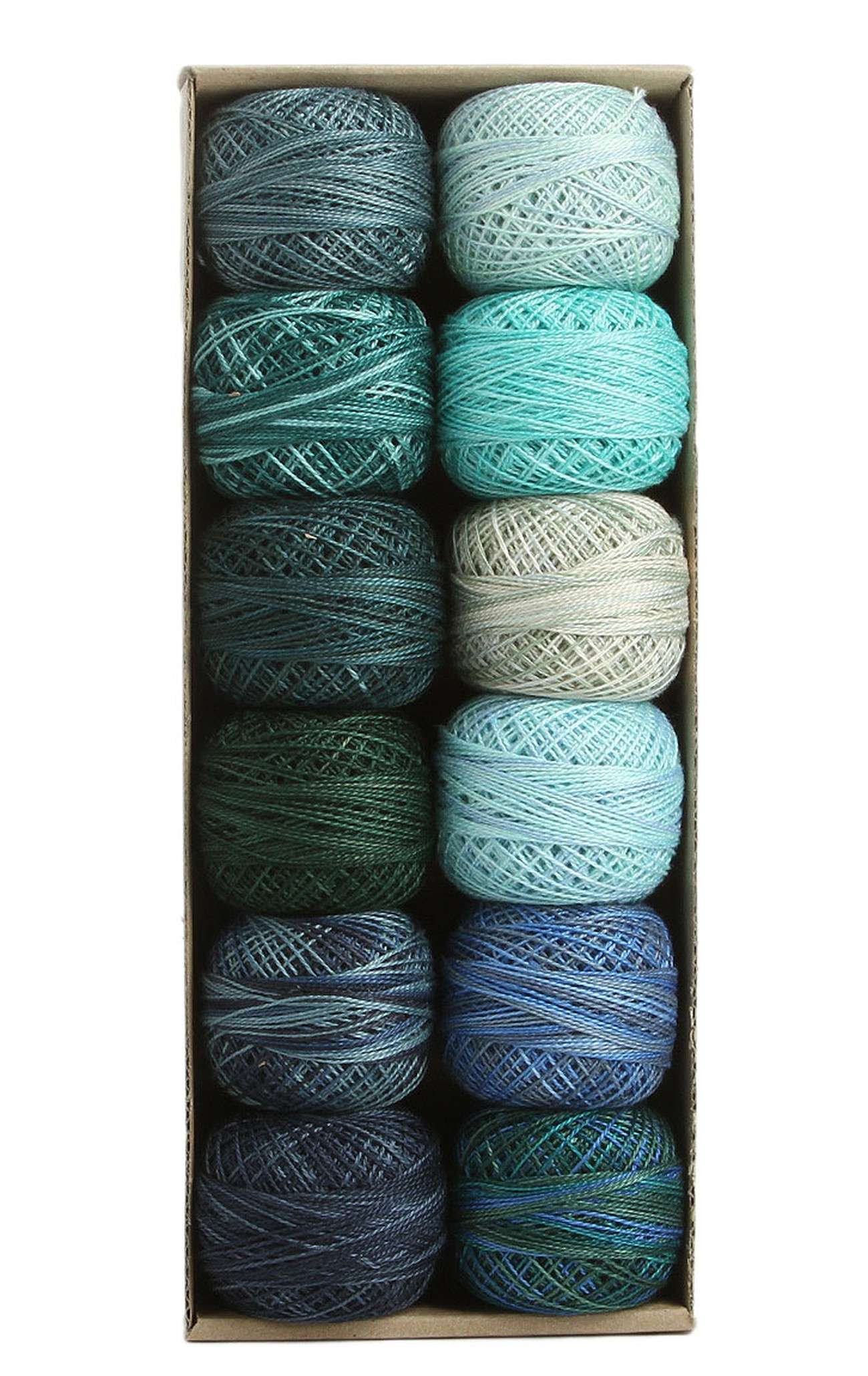 Valdani Pearl Cotton Balls Size 12 - 109yd Ocean Waves Set of 12 Colors