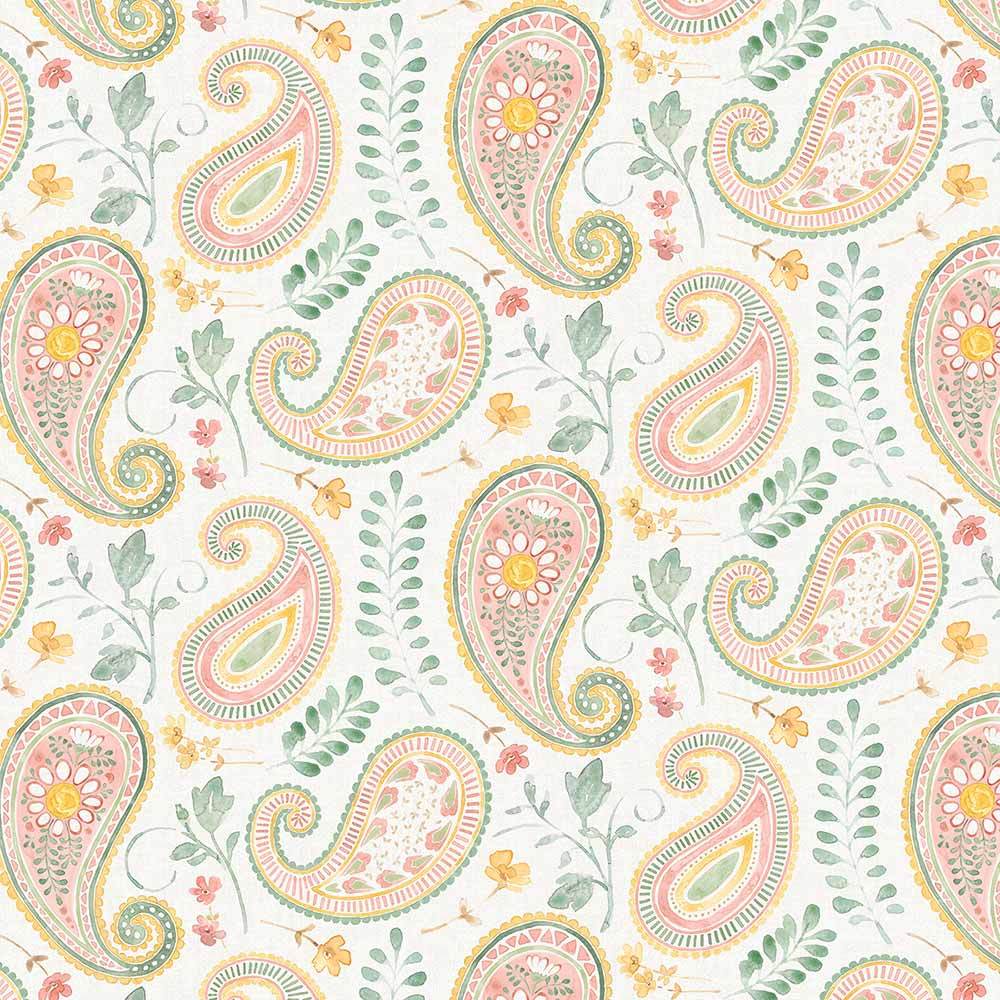 Wilmington Prints - Daisy Days - Stunning Paisley in Cream/Multi - Yardage