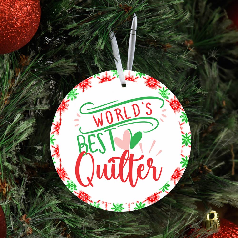 The Ultimate World's Best Quilter Metal Ornament