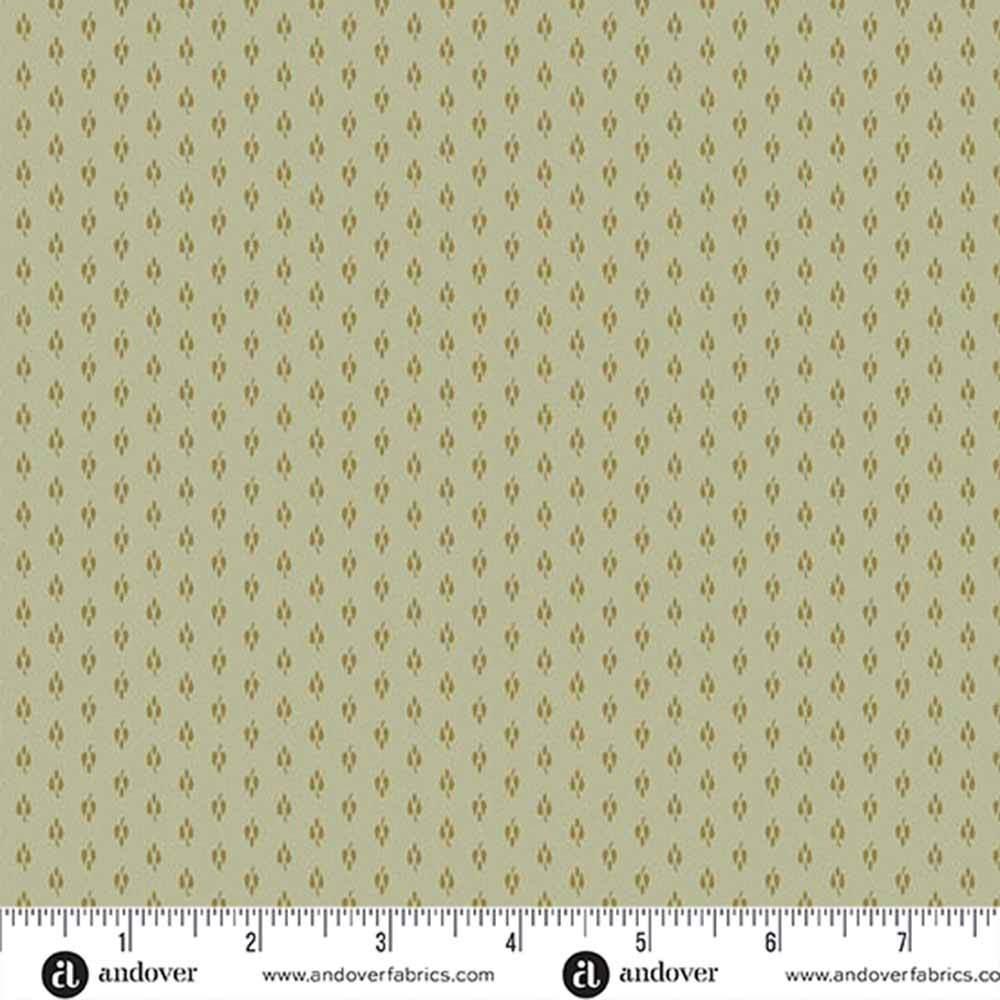 Andover Fabrics - Dahlia by Laundry Basket Quilts - Hollyhock - Eucalyptus Yardage: Add Vintage Charm Now!