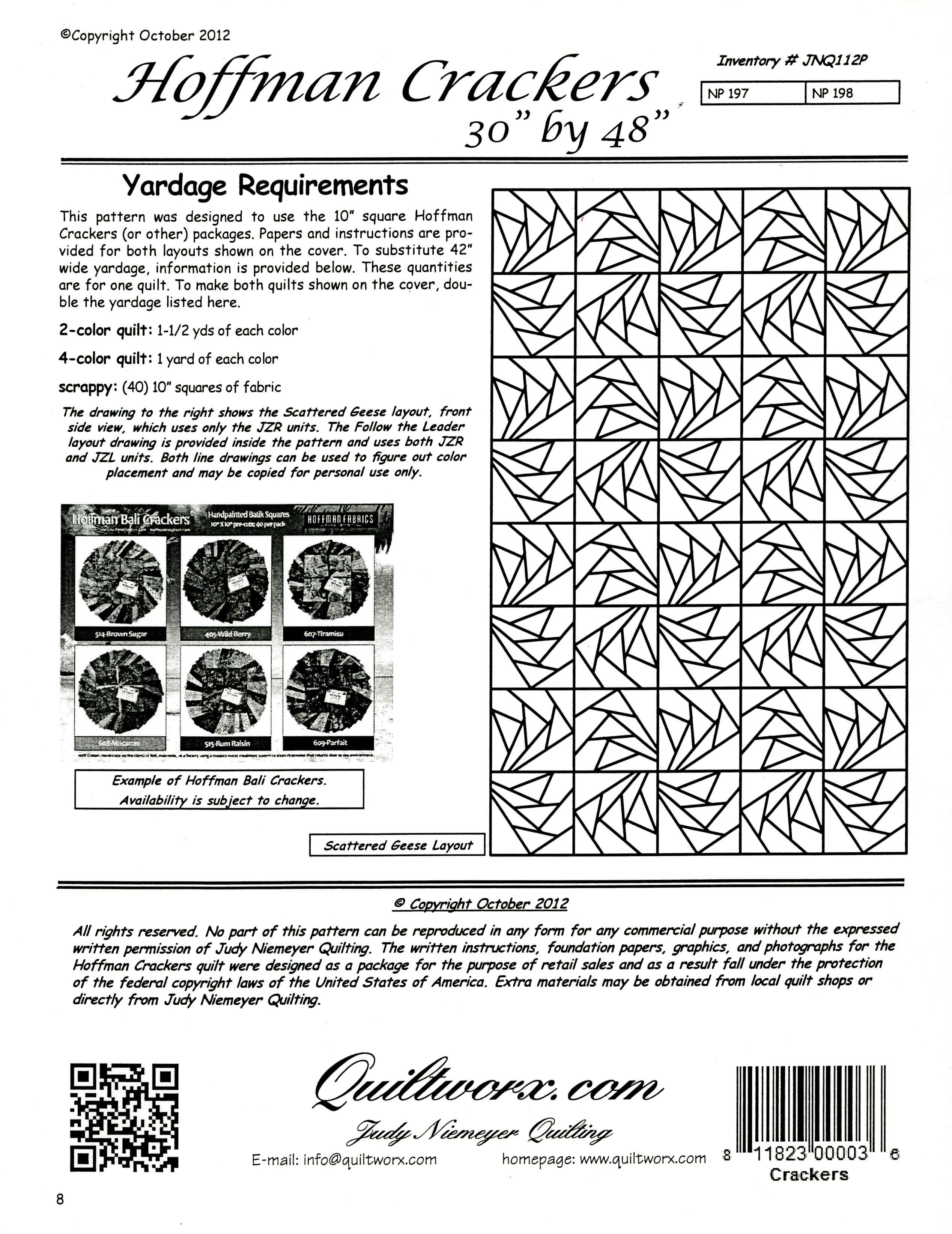 Judy Niemeyer's Hoffman Crackers Quilt Pattern - A Must - Have for Quilters!