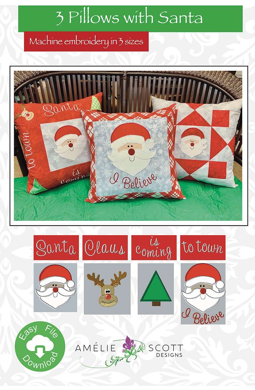 Adorable Santa Pillow Set of 3
